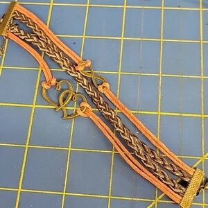Multi Layer Vegan Leather Bracelet 7"